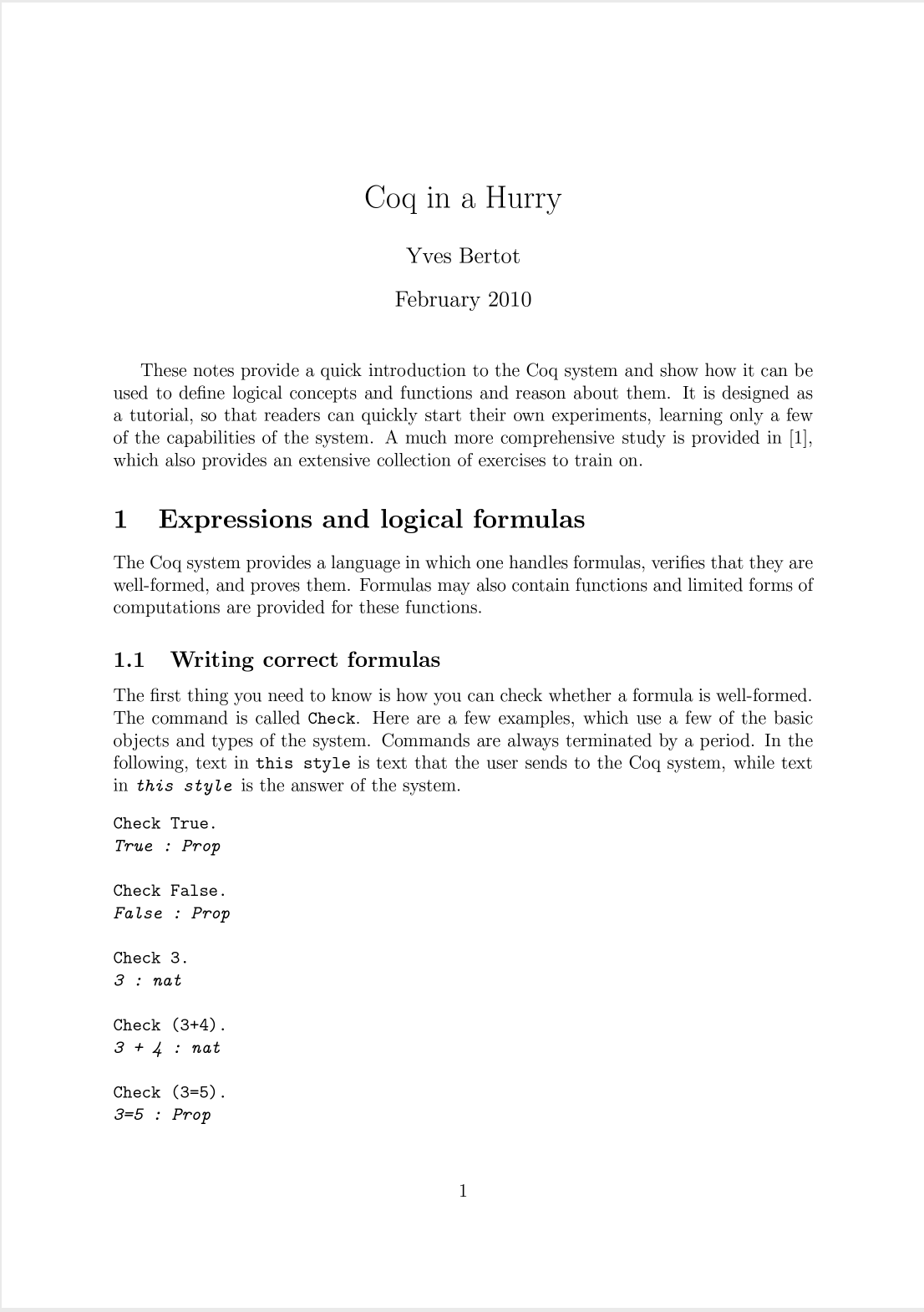 Coq in a Hurry Exercises Coq in a Hurry Exercises